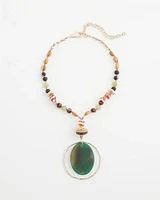 Sliced Agate Stone Pendant Necklace