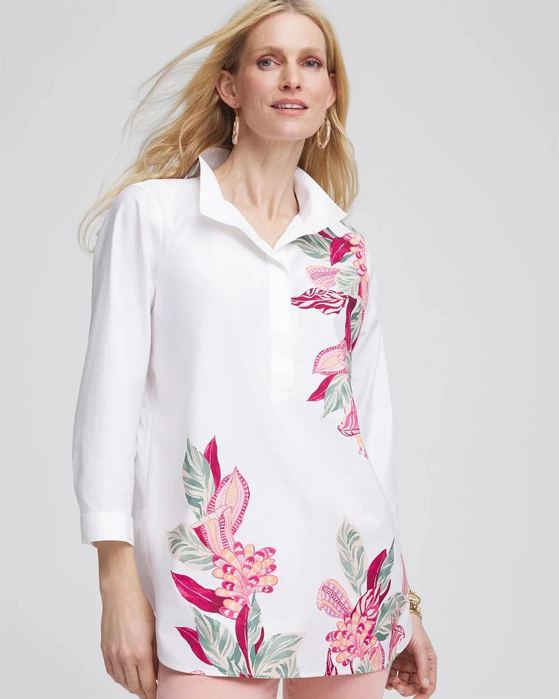 No Iron™ Floral Buttonback Tunic