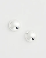 No Droop® Silver Tone Bead Stud Earrings