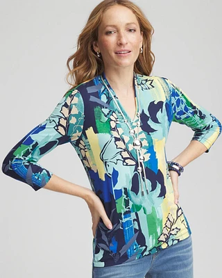 Touch of Cool™ Printed V-Neck Top