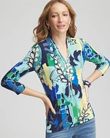 Touch of Cool™ Printed V-Neck Top