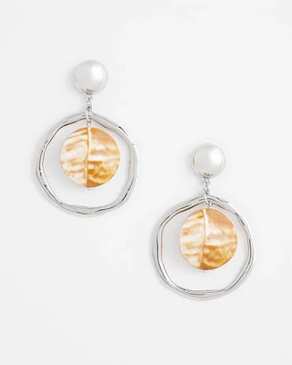 Neutral Iridescent Drop Earrings