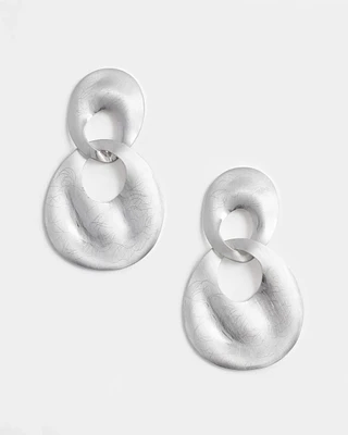 No Droop® Silvertone Doorknocker Earrings