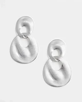 No Droop® Silvertone Doorknocker Earrings