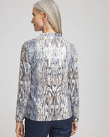 Sequin Reptile Funnel Neck tee