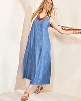 Twill Denim Trapeze-Tank Dress