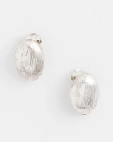 No Droop™  Silver Tone Clip-On Stud Earrings