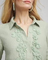 Floral Cutout 3D Linen Shirt