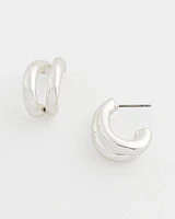 No Droop® Silvertone Double Hoop Earrings