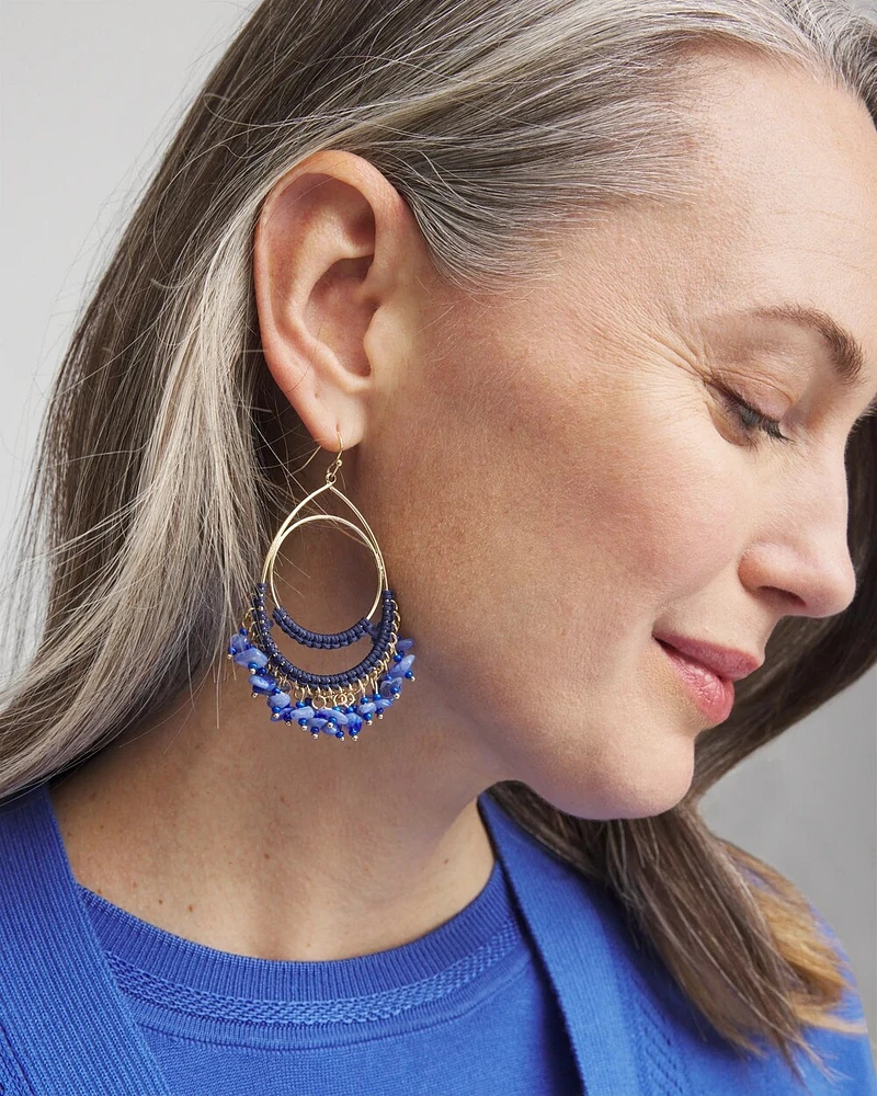 No Droop® Fringe Hoop Earrings