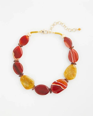 Agate & Jade Mixed Stone Bib Necklace