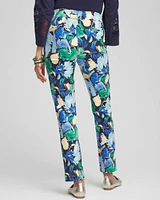 Brigitte™ Slub Floral Slim Ankle Pants