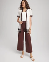 Pointelle High-Style Short-Sleeve Cardigan