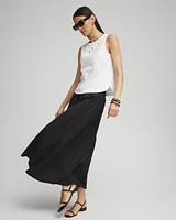Poplin Smocked Waist Skirt