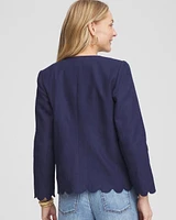 Linen Scallop-Edged Jacket