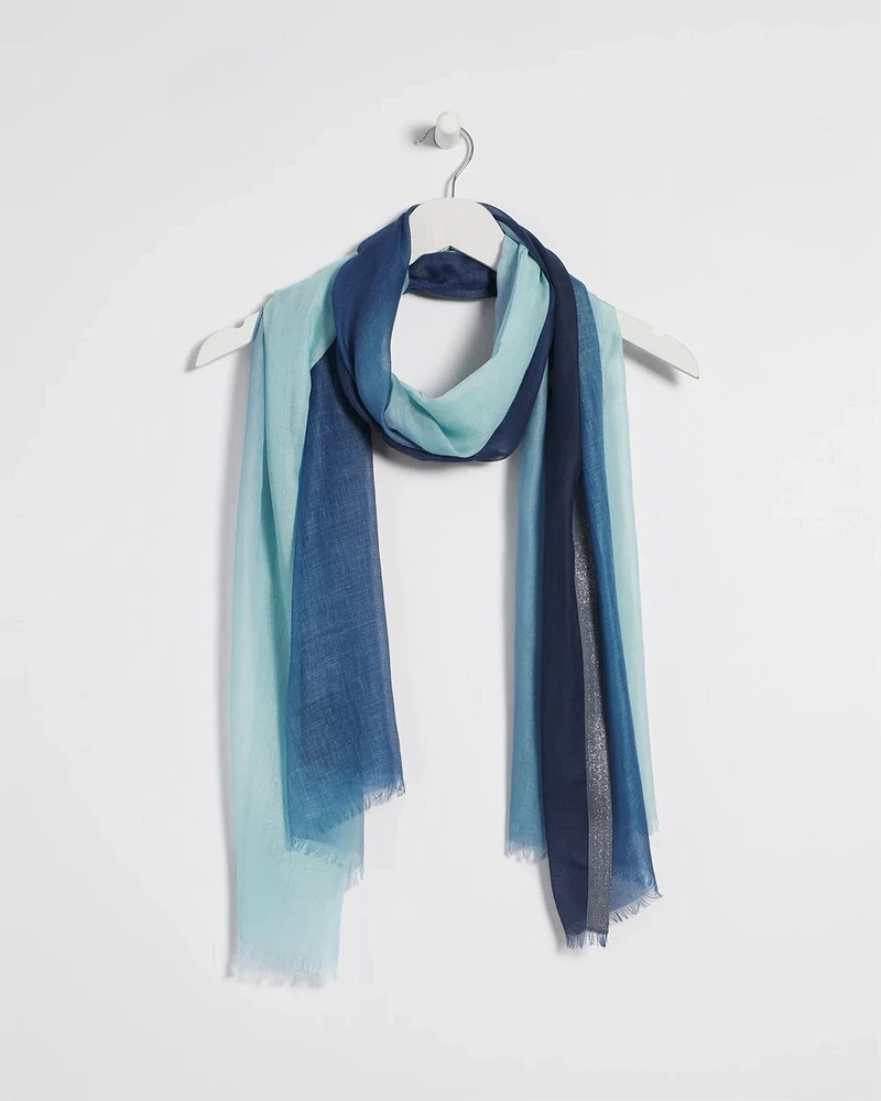 Woven Ombre Metallic Oblong Scarf