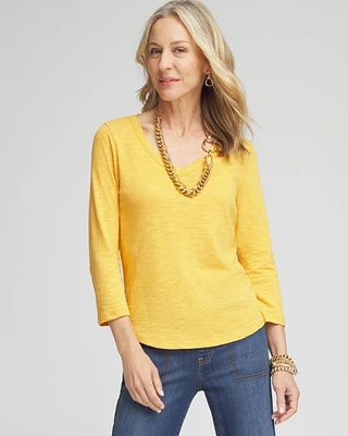 V-neck 3/4 Sleeve Tee