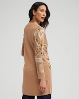 Embellished Jacquard Cardigan Sweater