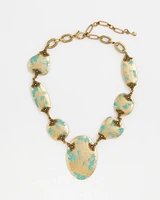 Turquoise and Gold Bib Necklace