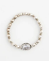 Silvertone Freshwater Pearl Stretch Bracelet