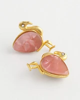No Droop® Agate Stone Flamingo Stud Earrings
