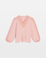 Scalloped-Lace Pima Top