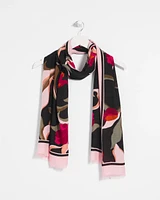 Orchid Print Oblong Scarf