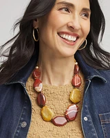 Agate & Jade Mixed Stone Bib Necklace