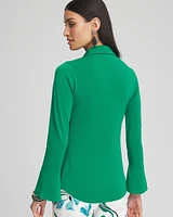 Collared Ruched Seam Top