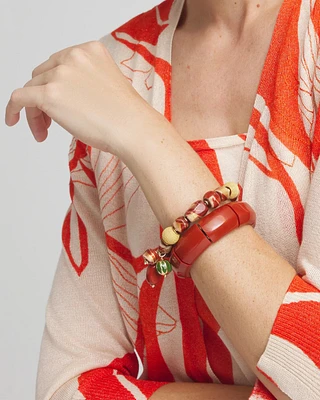 Resin & Raffia Bracelet Set
