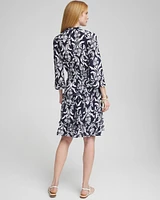 Scrolls Ruffle Bell Sleeve Dress