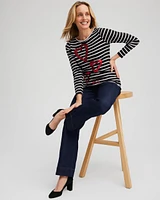 Stripe Sequin Hearts Tee