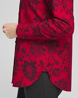 No Iron™ Red & Black Floral Shirt