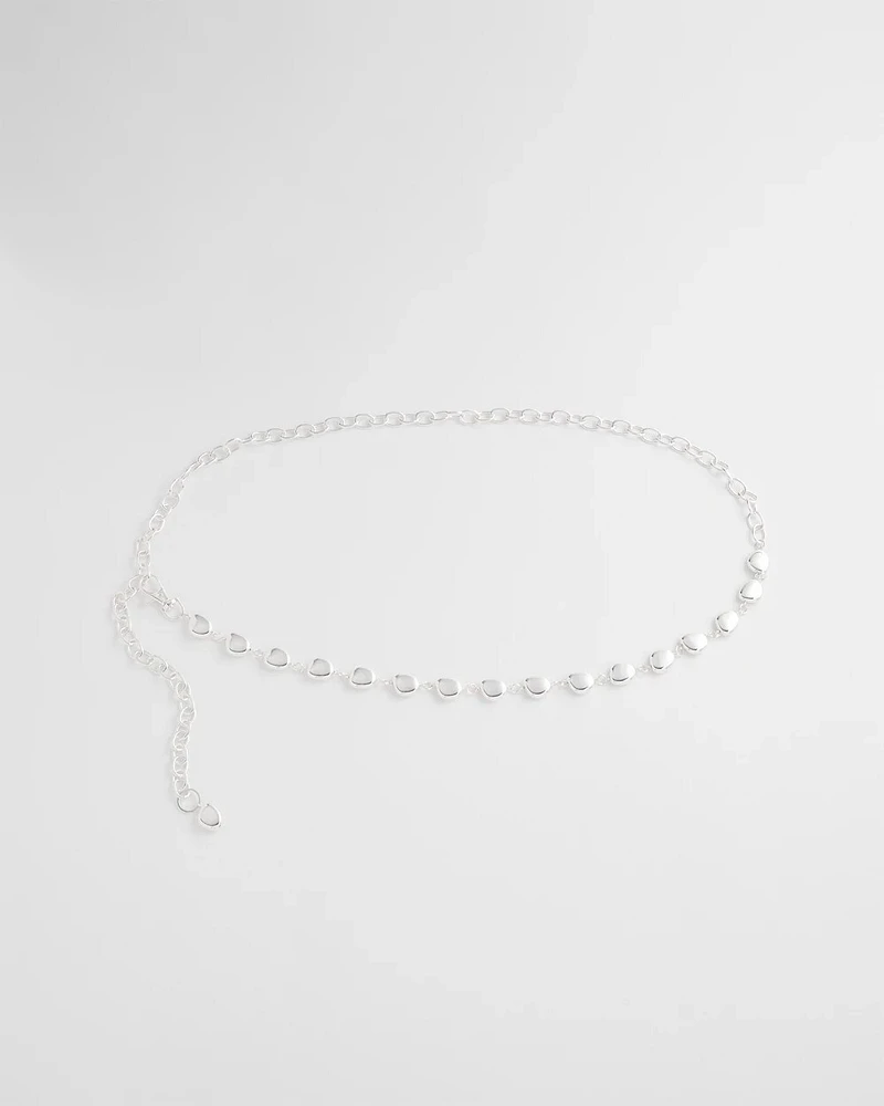 Silvertone Pebble Chain Belt