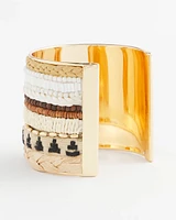 Mixed Media Textured Cuff Bracelet