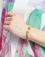 Jade Stone & Raffia-Wrapped Cuff