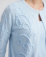 Open-Front Beaded Cardigan