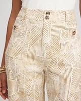 Printed Cropped Straight-Leg Pants