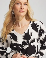 Jacquard Paisley Metallic Pullover Sweater