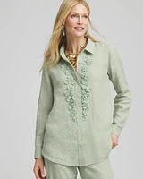 Floral Cutout 3D Linen Shirt