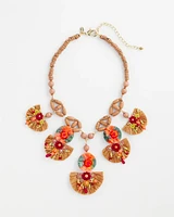 Tropical Floral Bib Necklace