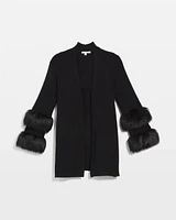 Travelers™ Collection Faux Fur Cuff Cardigan