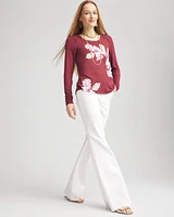 Touch of Cool™ Gathered Sleeve Floral Print Tee
