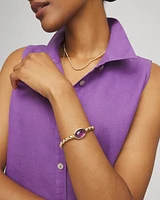 Purple Agate Stone Stretch Bracelet