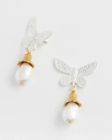 No Droop® Pearlescent Butterfly Earrings