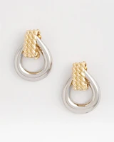 No Droop™ Mixed-Metal Teardrop Clip-On Earrings