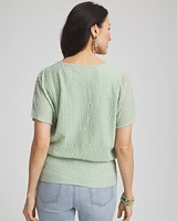 Jacquard Banded Hem Top