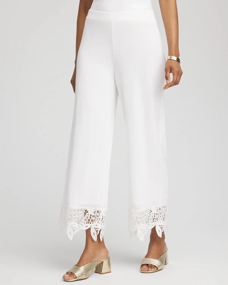Travelers™ Crochet-Lace Cropped Pants