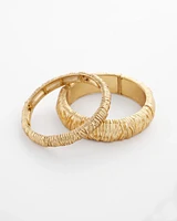 Crinkle Gold-Tone Stretch Bangle Set