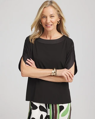 Jersey & Satin Dolman Tee